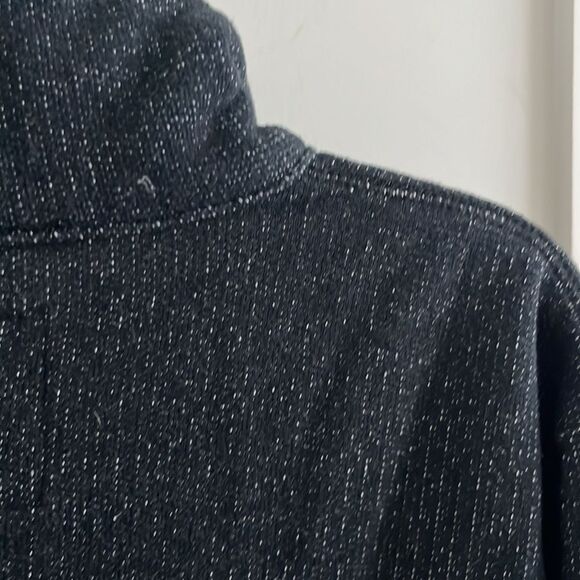 ROOTS Canada Black oversized Pullover Quarter Zip Sweatshirt Womens Size XS - Picture 7 of 8